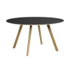 HAY CPH25 2.0 table, 120 cm, laquered oak - black linoleum