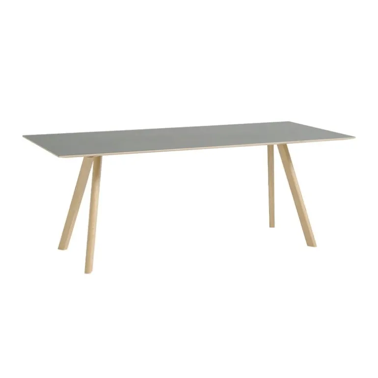 HAY CPH30 2.0 table, 200 x 90 cm, lacquered oak - grey linoleum