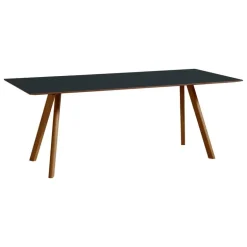 HAY CPH30 table, 200 x 90 cm, lacquered walnut - dark grey lino