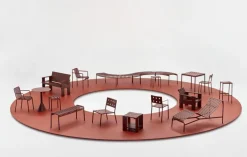 HAY Crate dining bench, iron red