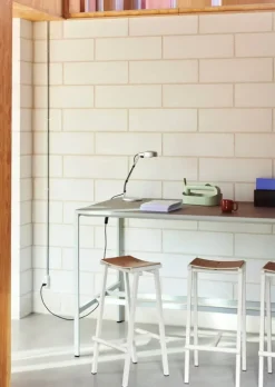 HAY Cupola desk lamp, clear anodised aluminium