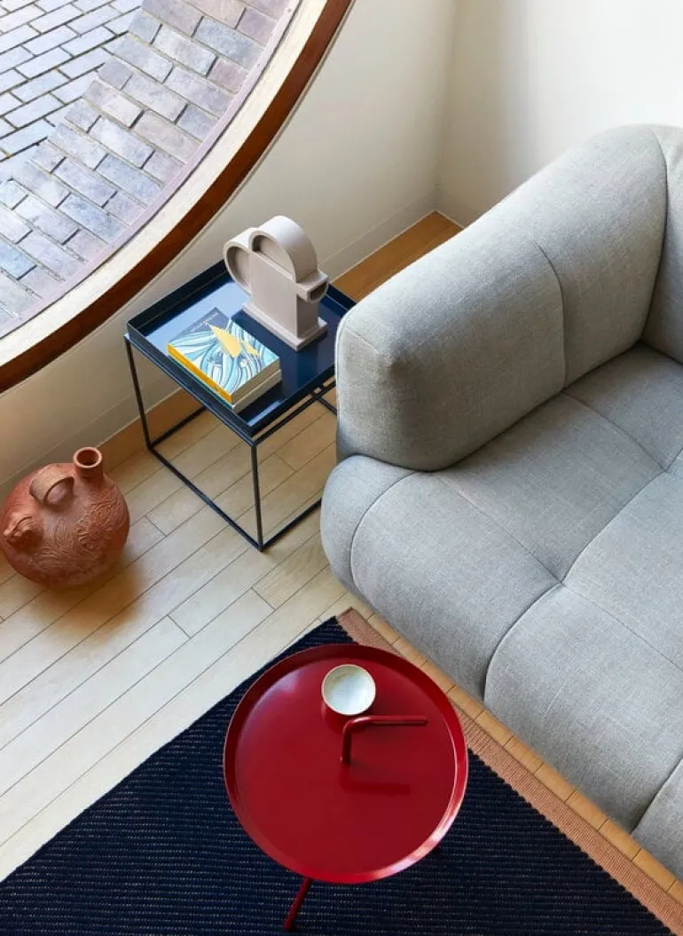 HAY DLM table, cherry red, high gloss