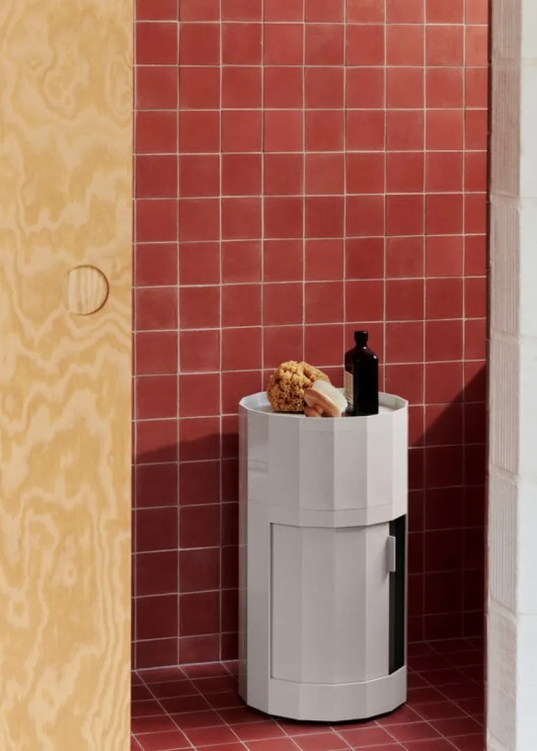 HAY Facet cabinet, high, misty grey