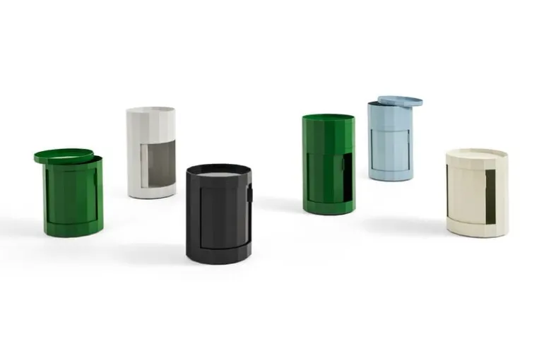 HAY Facet cabinet, high, misty grey