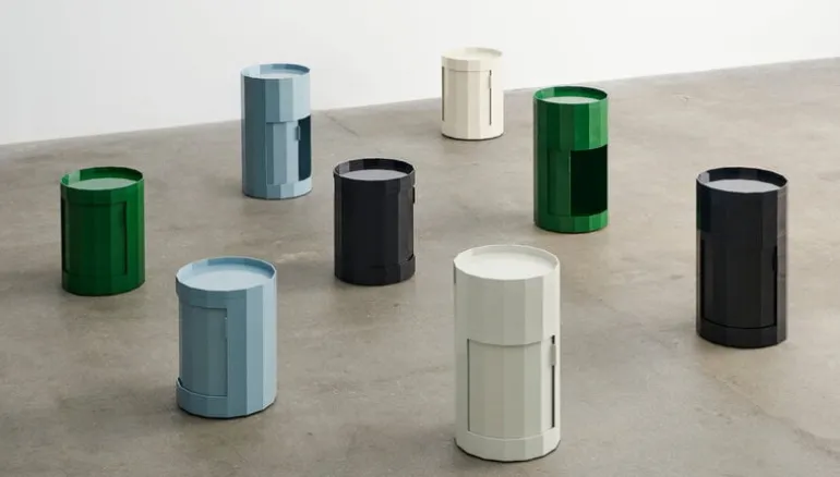 HAY Facet cabinet, high, misty grey