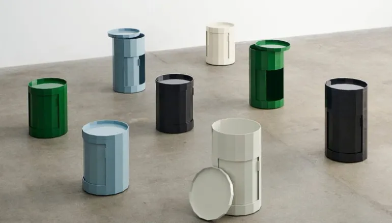 HAY Facet cabinet, high, misty grey