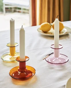HAY Flare candleholder, amber