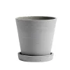 HAY Flowerpot and saucer, M, grey
