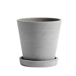 HAY Flowerpot and saucer, M, grey