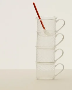 HAY Glass spoons Duo, 2 pcs, light pink - bright orange