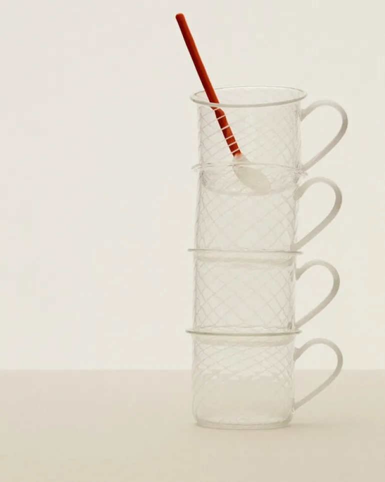 HAY Glass spoons Duo, 2 pcs, light pink - bright orange