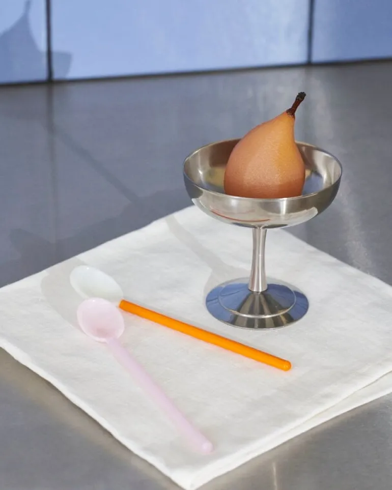 HAY Glass spoons Duo, 2 pcs, light pink - bright orange