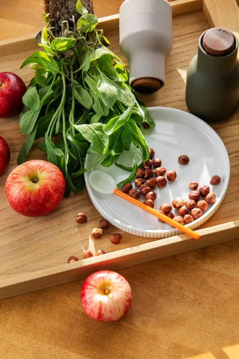 HAY Glass spoons Duo, 2 pcs, light pink - bright orange