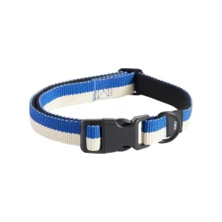 HAY HAY Dogs collar, flat, S-M, blue - off-white