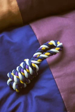 HAY HAY Dogs rope toy, blue - purple - ochre
