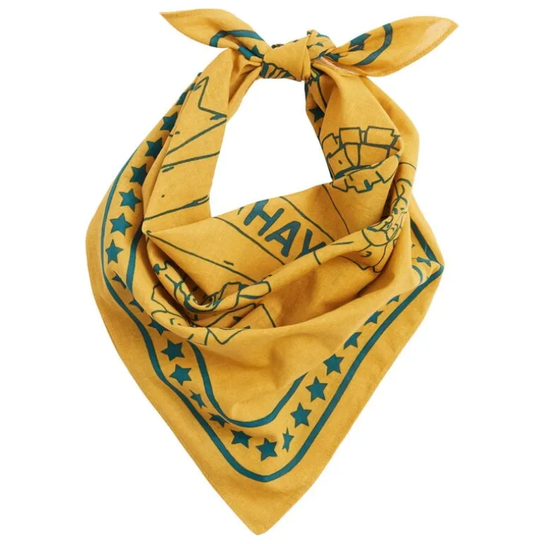 HAY HAY Dogs scarf, 55 x 55 cm, ochre