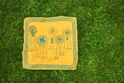 HAY HAY Dogs scarf, 55 x 55 cm, ochre