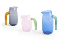 HAY Jug with green handle, L, pink