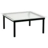 HAY Kofi table 80 x 80 cm, black lacquered oak - reeded glass