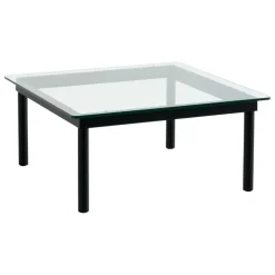 HAY Kofi table 80 x 80 cm, black lacquered oak - clear glass