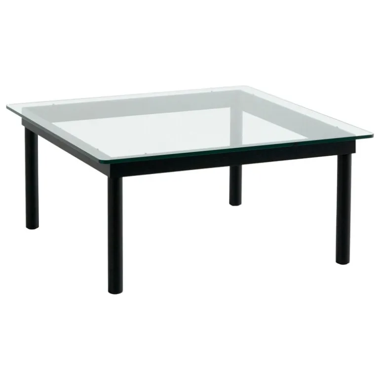 HAY Kofi table 80 x 80 cm, black lacquered oak - clear glass