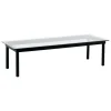 HAY Kofi table 140 x 50 cm, black lacquered oak - clear glass