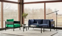 HAY Kofi table 140 x 50 cm, black lacquered oak - clear glass