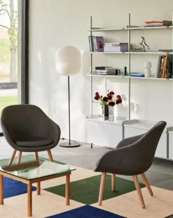 HAY Kofi table 60 x 60 cm, lacquered oak - clear glass