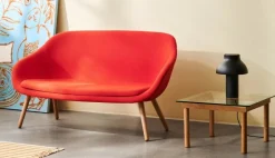 HAY Kofi table 60 x 60 cm, lacquered oak - clear glass