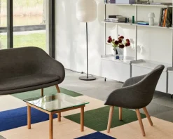 HAY Kofi table 60 x 60 cm, lacquered oak - clear glass