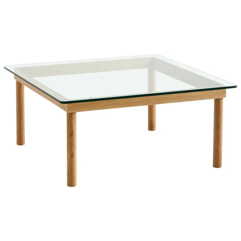 HAY Kofi table 80 x 80 cm, lacquered oak - clear glass
