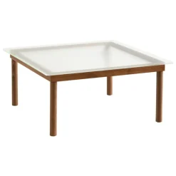 HAY Kofi table 80 x 80 cm, lacquered walnut - reeded glass