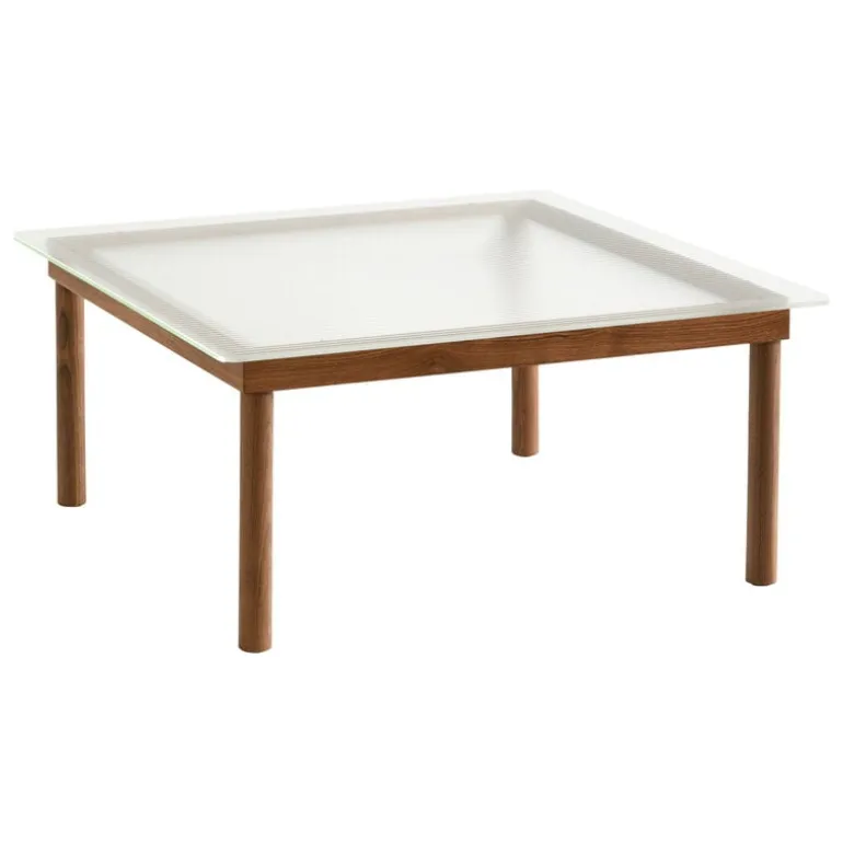 HAY Kofi table 80 x 80 cm, lacquered walnut - reeded glass