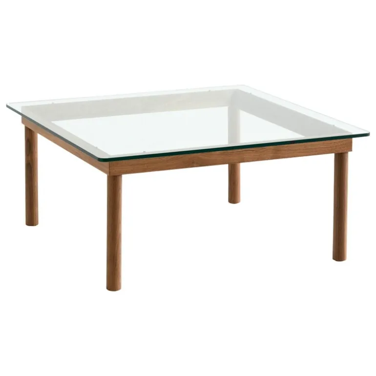HAY Kofi table 80 x 80 cm, lacquered walnut - clear glass