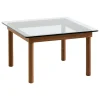 HAY Kofi table 60 x 60 cm, lacquered walnut - clear glass