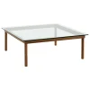 HAY Kofi table 100 x 100 cm, lacquered walnut - clear glass