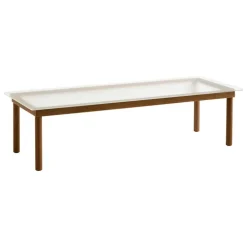 HAY Kofi table 140 x 50 cm, lacquered walnut - reeded glass