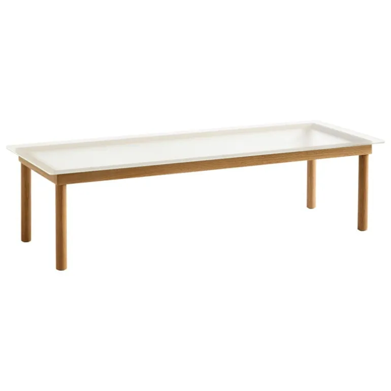 HAY Kofi table 140 x 50 cm, lacquered oak - reeded glass