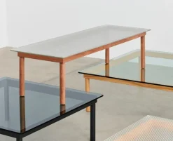 HAY Kofi table 140 x 50 cm, lacquered oak - reeded glass