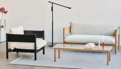 HAY Kofi table 140 x 50 cm, lacquered oak - reeded glass