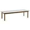 HAY Kofi table 140 x 50 cm, lacquered walnut - clear glass