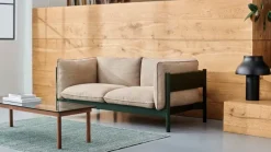 HAY Kofi table 140 x 50 cm, lacquered walnut - clear glass