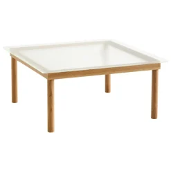 HAY Kofi table 80 x 80 cm, lacquered oak - reeded glass
