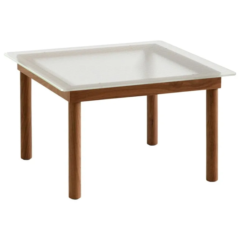 HAY Kofi table 60 x 60 cm, lacquered walnut - reeded glass