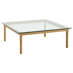 HAY Kofi table 100 x 100 cm, lacquered oak - clear glass