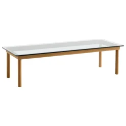 HAY Kofi table 140 x 50 cm, lacquered oak - clear glass