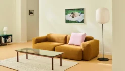 HAY Kofi table 140 x 50 cm, lacquered oak - clear glass