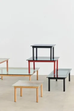 HAY Kofi table 140 x 50 cm, lacquered oak - clear glass