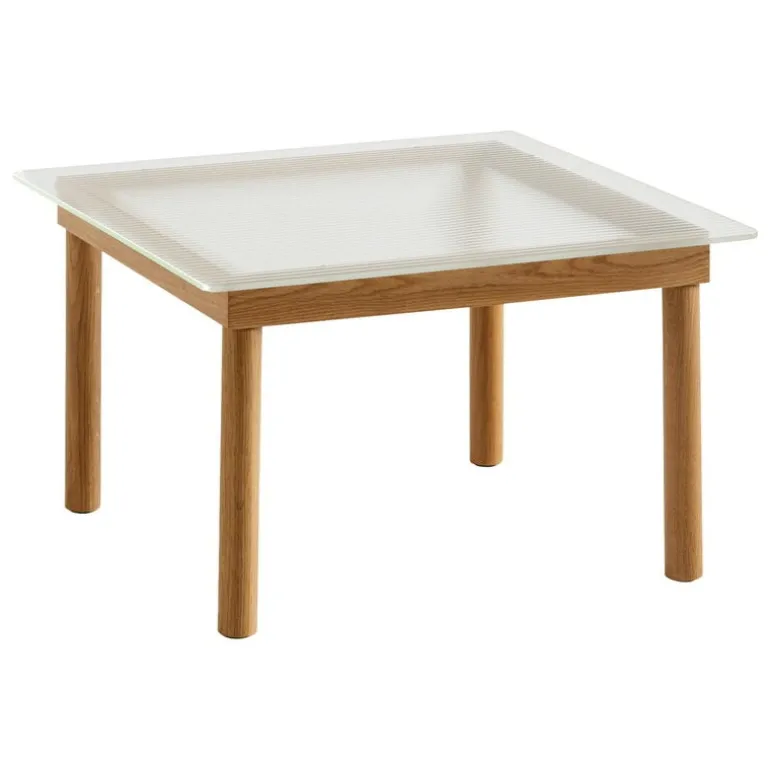 HAY Kofi table 60 x 60 cm, lacquered oak - reeded glass
