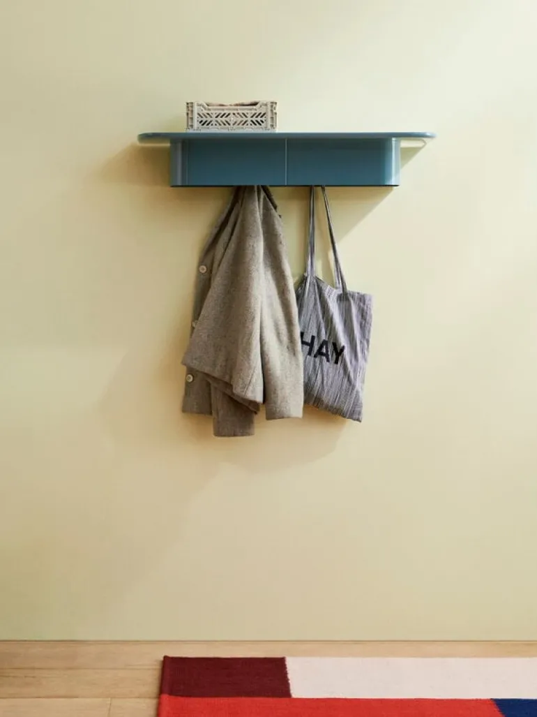 HAY Korpus shelf L, 7 hooks, sea